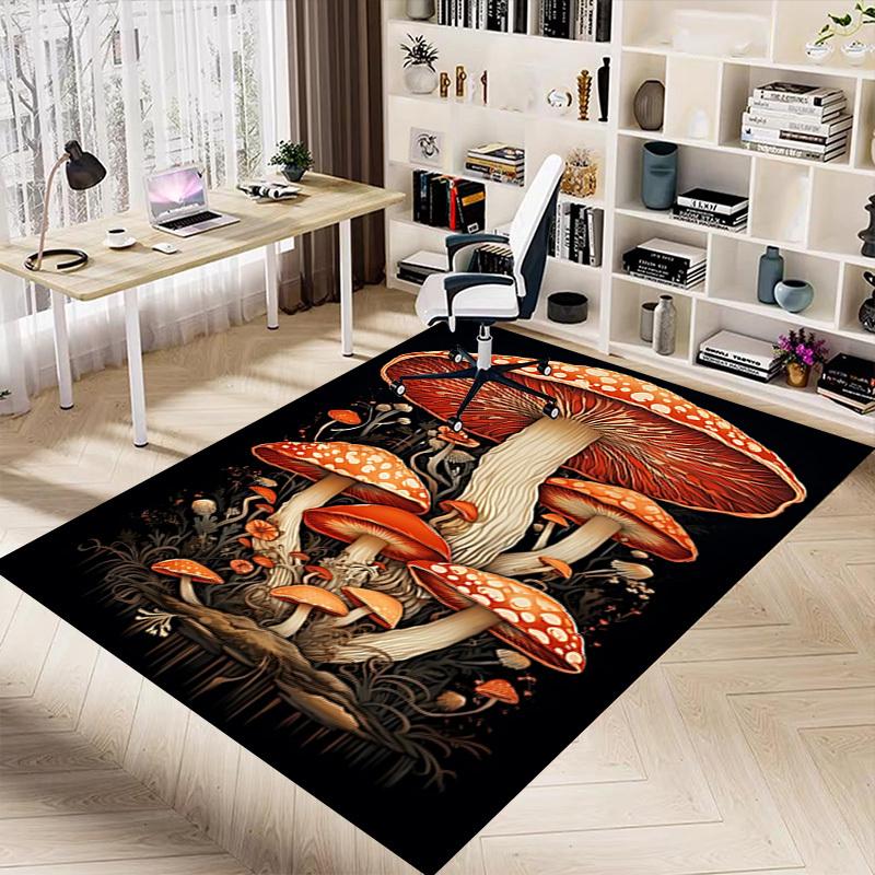 1pc Mushroom Forest Carpet Anti Slip Polyester Floor Mat for office.Bedroom