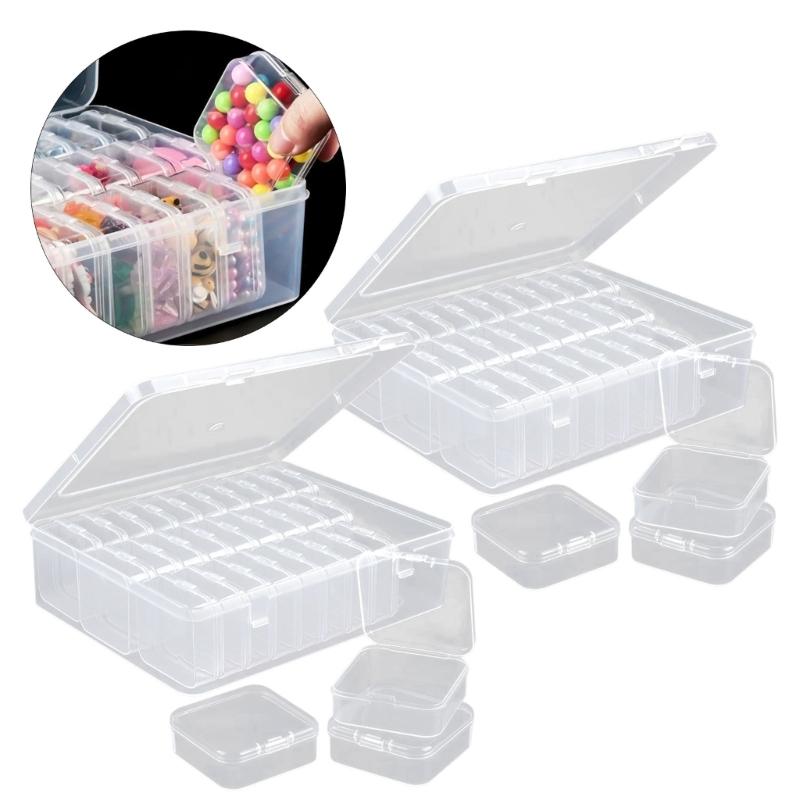 Clear Sturdy Plastic 30 Divider Storage Box Portable Accessory for Efficient Organization of Small Household Items