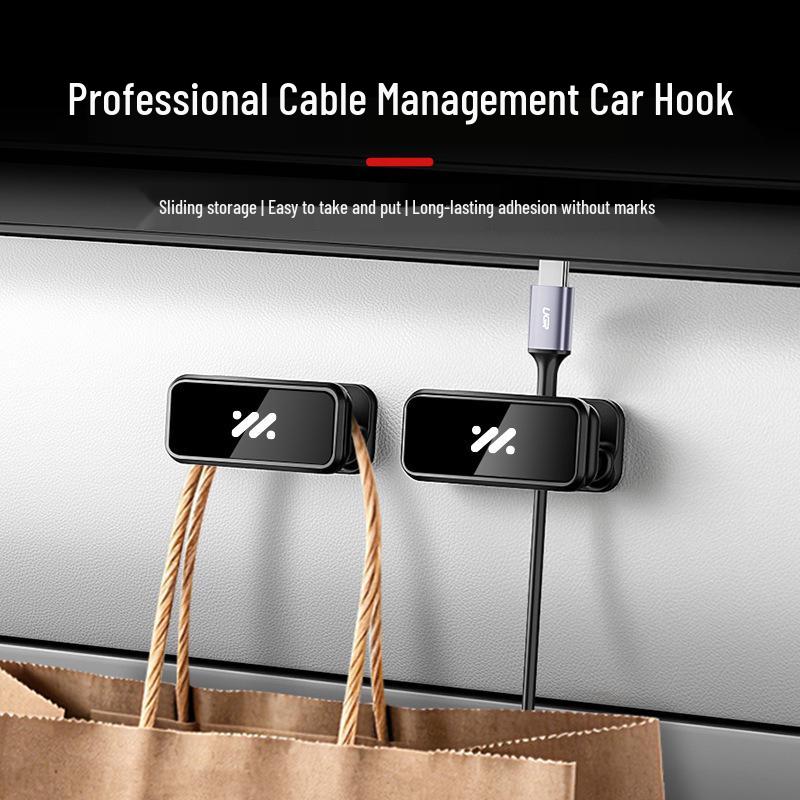 Compatible IM L6/L7/S6/LS6/LS7 Car Hook: Multifunctional, Adhesive, Punch-Free, Data Cable Storage Hook