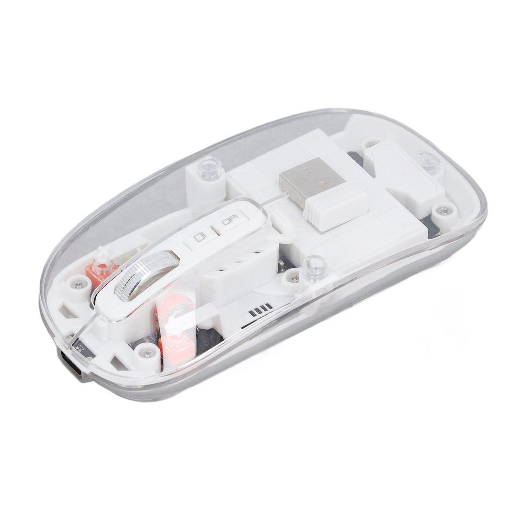 Bluetooth Wireless Mouse BT1 BT2 2.4GHz 3 Mode Silent Adjustable DPI Rechargeable Transparent Mouse
