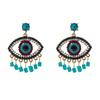 Devil's Eye Drip Oil Alloy Earrings: Trendsetting European & American Street Style
