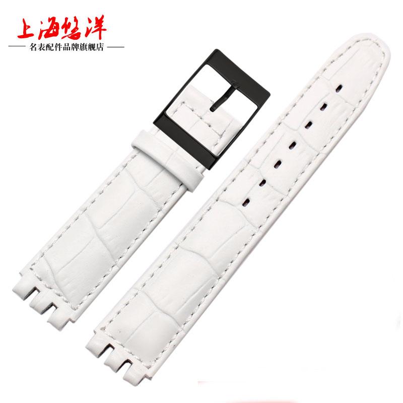 

Genuine Leather watch straps for swatch watchband 17mm 19mm watch men with steel stainless Clasps 19mm