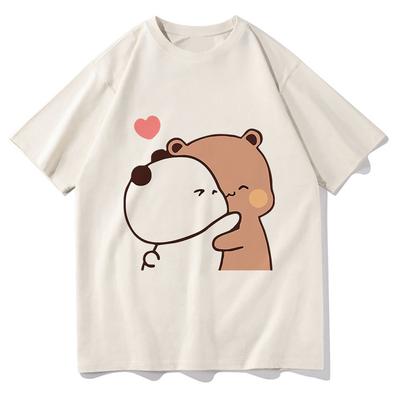 Футболка Bubu and Dudu, модная, унисекс, Harajuku, эстетическая, графическая, смешная, кавайная, футболка, унисекс, мультяшная, Корея, высококачественные хлопковые футболки