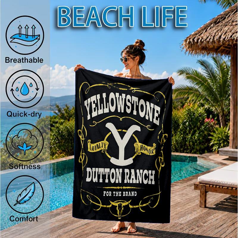 Yellows-tone Dutton Ranch Beach Towel, Microfiber Beach Towel, Perfect For Pool, Beach, Travel, Home Decor Beach Party Fan gifts