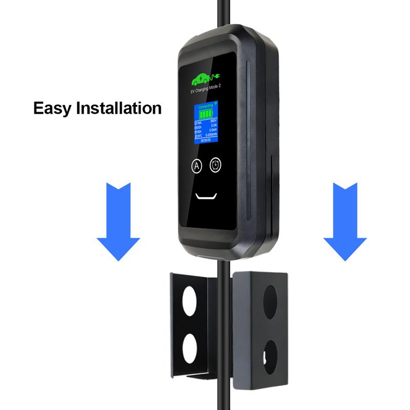 Kolanky Portable EV Charger Control Box Iron Holder EV Charging Wallbox Holder Easy Install for Electric Vehicle Charger