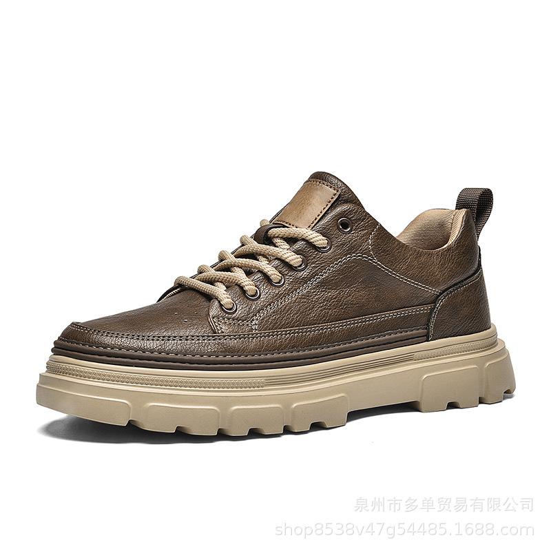 

Autumn new inner heightening board shoes platform-soled zipper small leather shoes British business soft-soled casual shoes 44 хакі