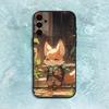 Süße Cartoon-Tierfuchs-Handyhülle für Samsung S25, S24, S21, S22, S23, S30, Ultra, S20, Plus, Fe, Lite, Note, 10, 9, 5G Schwarze Hülle
