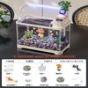 Traditional Style Fish Tank Mini Desktop Aquarium for Living Room Self-Cleaning Eco Landscape Goldfish Bowl Modern Home Decor