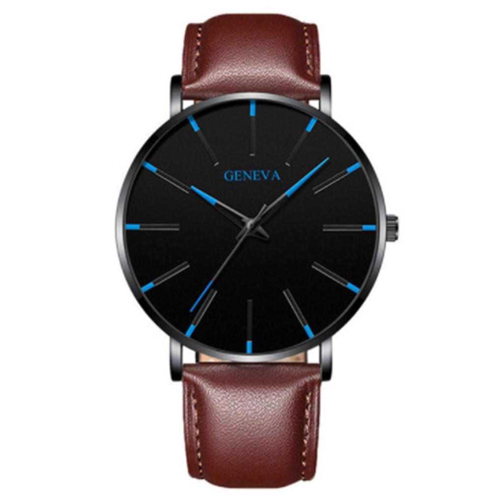 Men's Minimalist Quartz Watch Big Dial Luminous Needle Business Watch for Business Meeting Dating