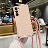 Crossbody Lanyard Liquid Magnetic Case For Iphone 14 13 12 11 X XR XS Max 7 8 SE 2020/Samsung Galaxy S23 S22 Ultra Magsafe Silicone Soft Back Cover