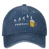 Friday Beer Print Funny Graphic Washed Baseball Cap Trendy Trucker Hat Summer Couple Women Outdoor Sun Sunshade Snapback Cap