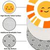 Happy Sun Face Design Flannel-printed round floor mats are slip-resistant Suitable living room bedroom terrace garden carpets