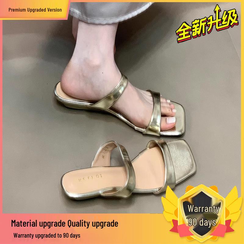 Women's 2026 Platform Open-Toe Summer Sandals – New Style Fashion Square-Toe Single Strap Commuting Slippers