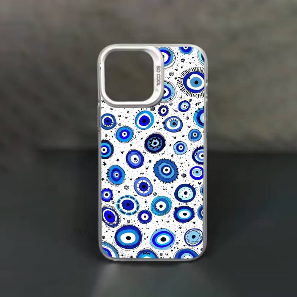 Lucky Eye Blue Evil Eye Print phone Case for iPhone 17 11 12 Pro Max Plus Mini Air SE 16e 14 15 16 13 Soft Shell