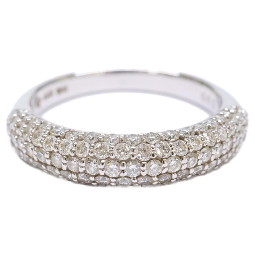 PonteVecchio K18WG 0.83ct Diamond 3-row Half Eternity Ring ring White goldUsed