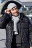 Karol Szary Men' Set - Docker Jacket and Scarf, Ribbed Knit
