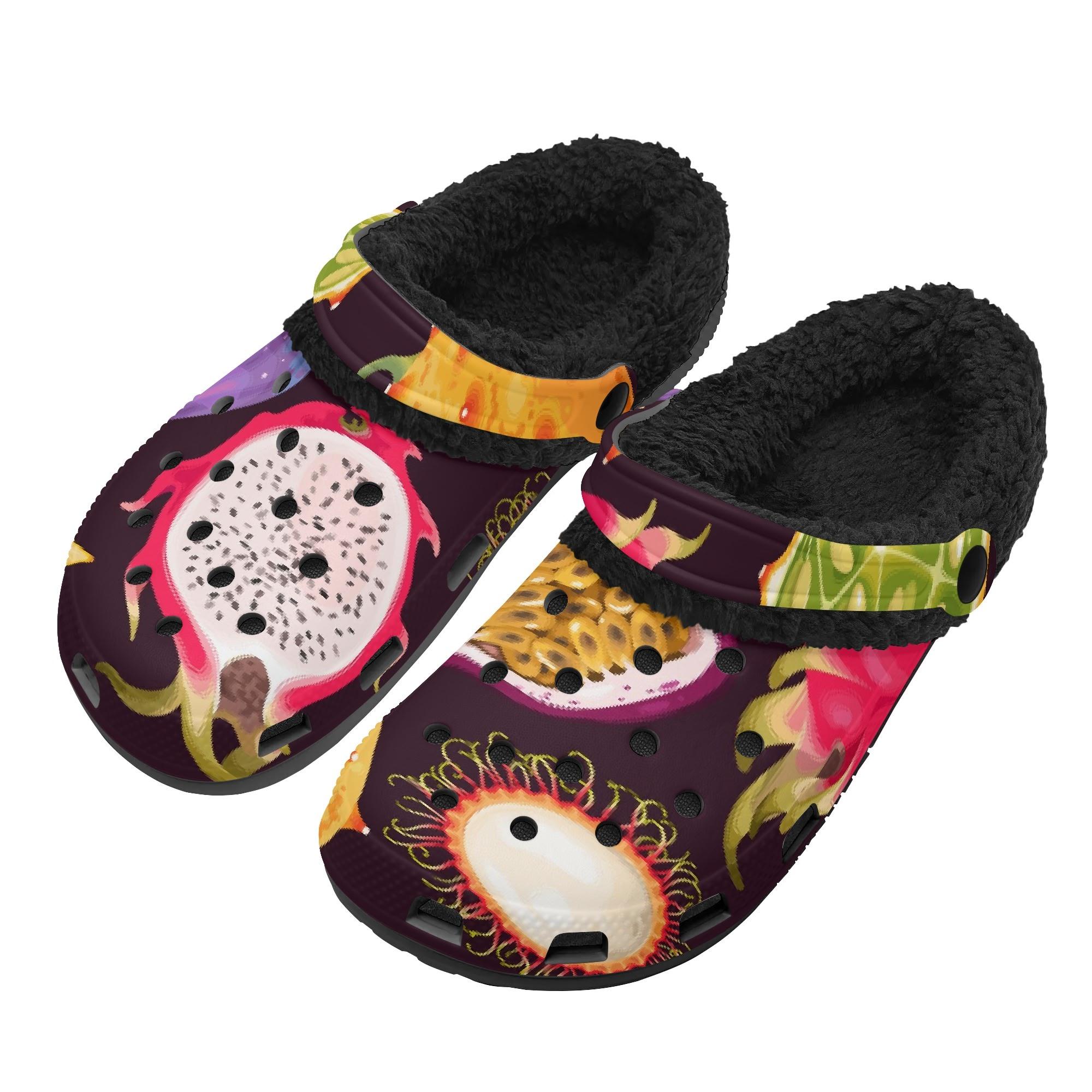 

1 Pair Unisex Black Fleece Lined Clogs Warm Cozy Slip On Shoes Using Lightweight EVA Sole, Secure Grip Design, Comfortable All Day Wear 48 чорний