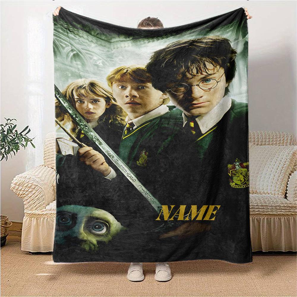 Custom Name "Harry Potter Sorcerer's Stone" blanket for Couch & Bed, Plush Cozy Fuzzy Blanket Super Soft & Warm Blankets for Fall and Winter. 090895