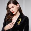 Vintage Enamel Dripping Oil Žirafa Brože pro ženy Muž Unisex Trendy Ležérní Kovová Brož Zvířecí Špendlík Osobnost Šperky Dárek