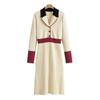 Frühling Neue Mode Taille Slim Fit Anzug Kragen Gestrickte frauen Kleid