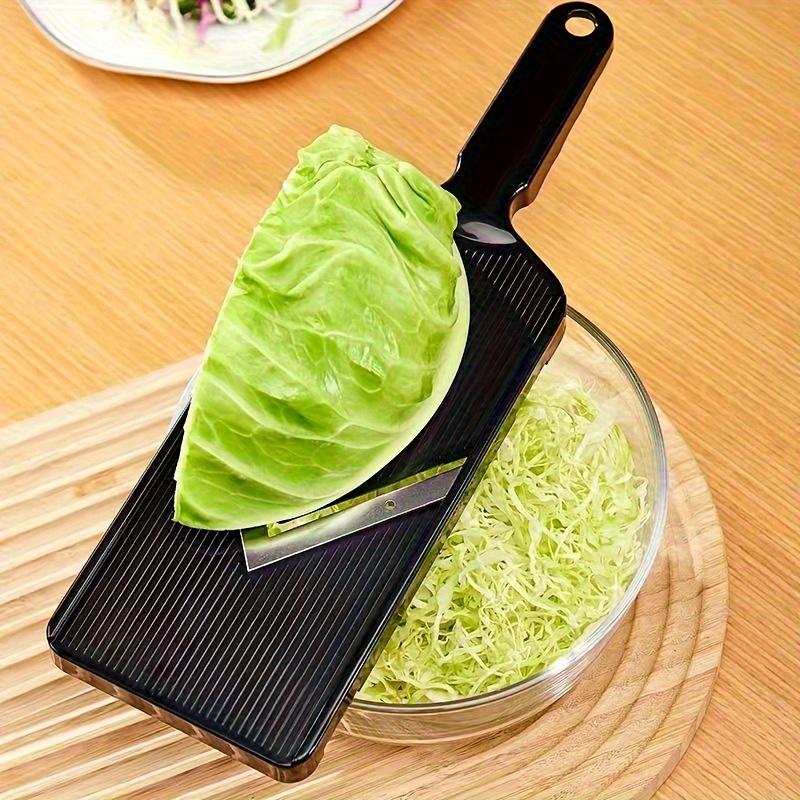 Manual Plastic Vegetable Slicer Shredder & Grater with Ergonomic Handle - Heavy-Duty Cabbage Cutter for Coleslaw, Slicing Greens, Potatoes, Carrots