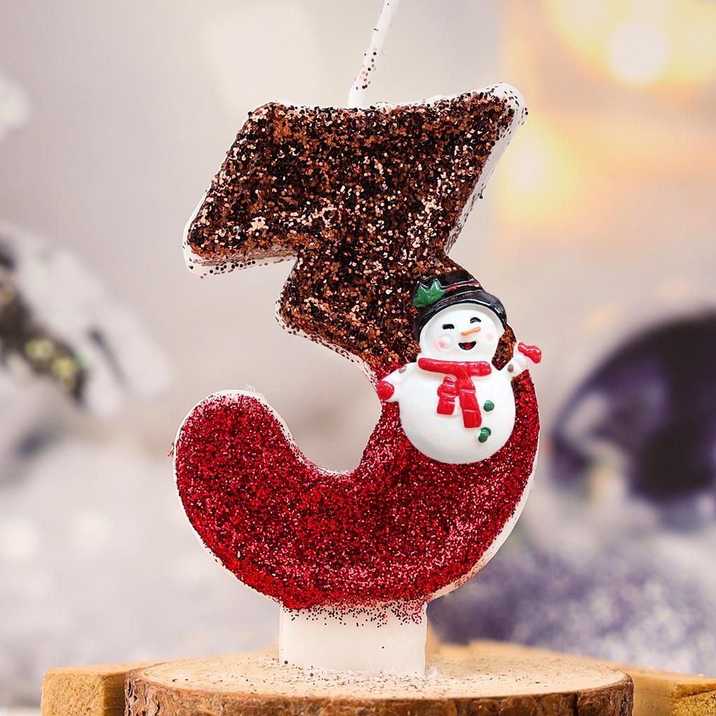 Santa Claus Christmas Birthday Candles Christmas Holiday Party Birthday Number Candle Cake Topper Decorations