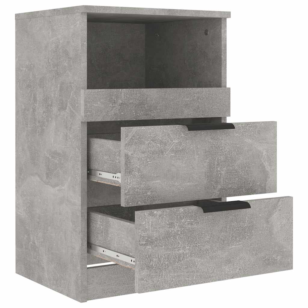 Nightstands 2 pcs Concrete Grey Particleboard
