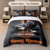 Custom Bedding Set Harley-Davidson Pattern, Print Name Text 1 Duvet Cover Plus 2 Pillowcases Home Textile