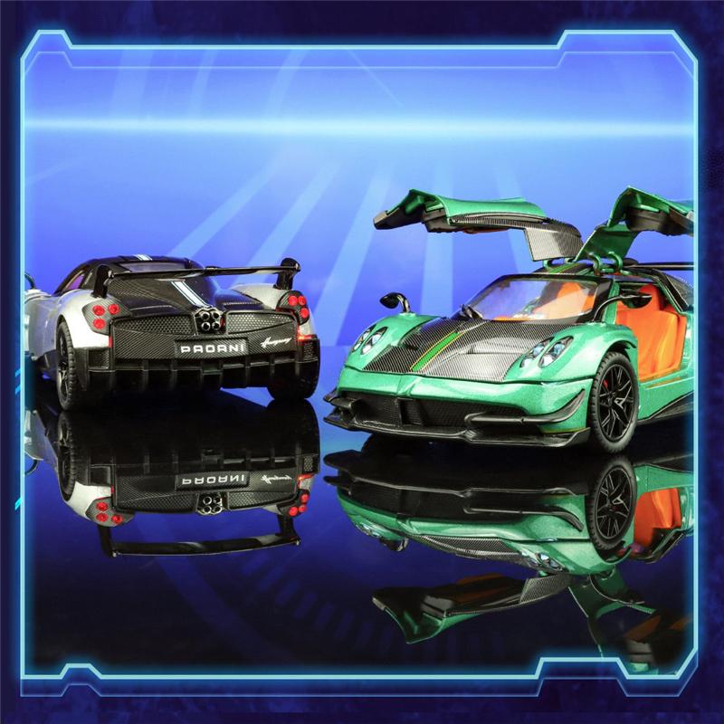 1/24 Pagani Huayra BC Alloy Sports Model Diecast Metal Racing Car Vehicles Model Simulation Sound Light Collection Kids Toy Gift