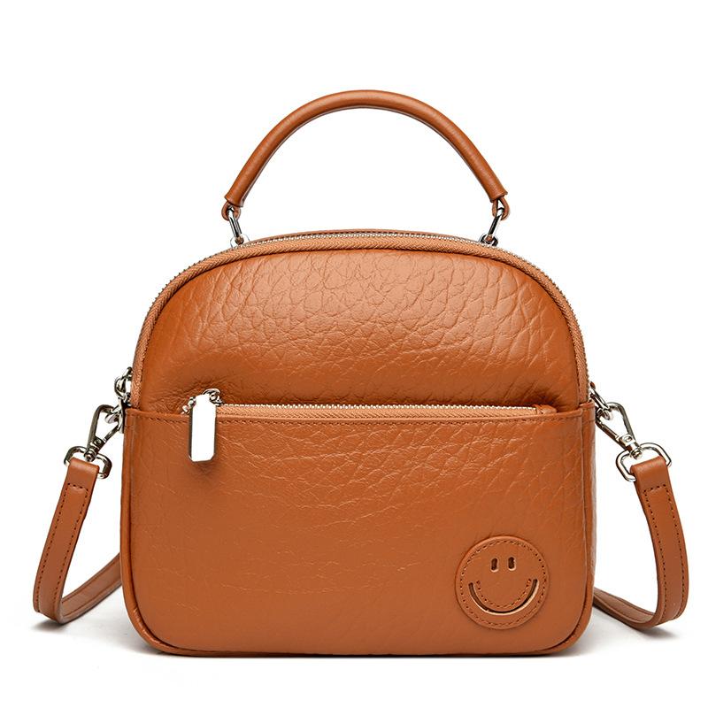 Dámská kabelka z pravé kůže Jednoduchá měkká kožená kabelka Módní jednobarevná kožená taška přes rameno Crossbody