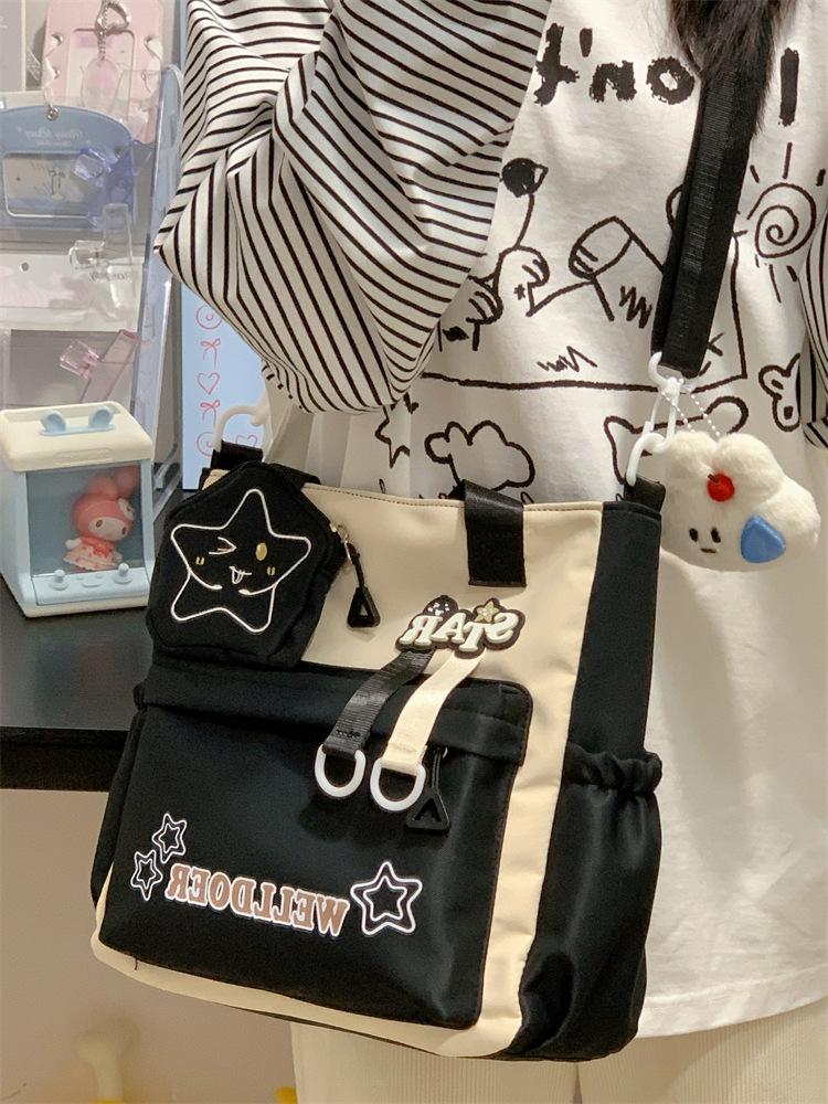 School Bag Japanese Ins Cute Student Portable Tutoring Bag High Value Large Capacity Casual Shoulder Bag Versatile Sweet Backpack