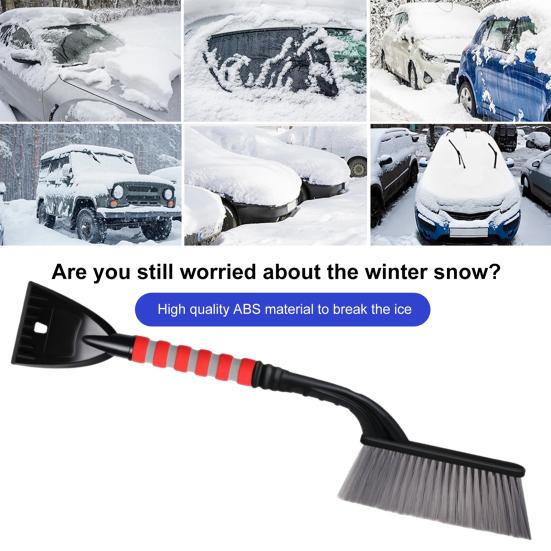 Car Snow Shovel Brush Deicing Scraper Removable Windshield Retractable Multi-Purpose Winter Cleaning Tool with Foam Handle And Snow Trough