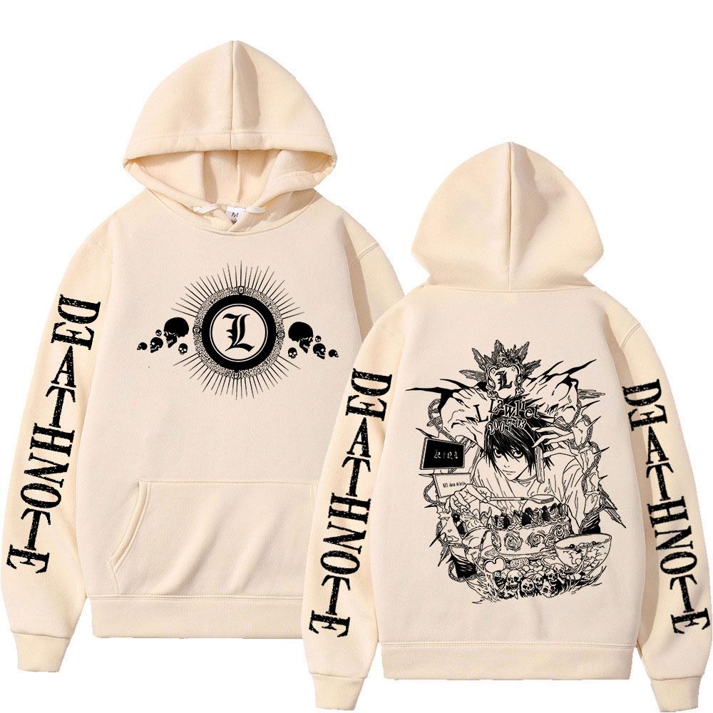 Anime Death Note Hoodies Manga Yagami Light L·Lawliet Hooded Sweatshirt Men Women Fashion Loose Long Sleeve Pullovers Streetwear