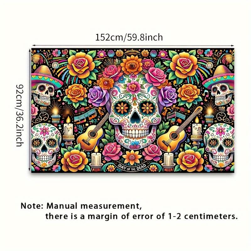 A Colorful Sugar Skull Banner - a Reusable Backdrop for Halloween Parties.zyc