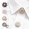 4pcs Women's Elegant Rhinestone Faux Pearl Button Set - Multiple Styles Available, Detachable Clip Design, Suitable for Dresses/Suits/Shirts