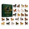 Kids Toys 2d Flat Horse Advent Calendar 2025 Christmas Countdown Calendars With 24 Unique Horses Figurines For Equestrians Lover