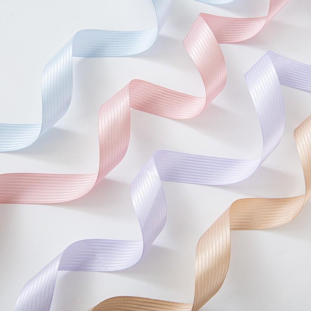 2.5cm Width Satin Ribbons Stripe Pattern DIY Ribbons New Fabric Ribbons  Gift Wrapping
