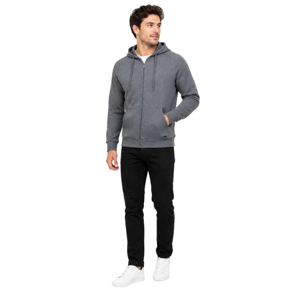 Boss Mens Heritage Ribbed Raglan Full Zip Hoodie