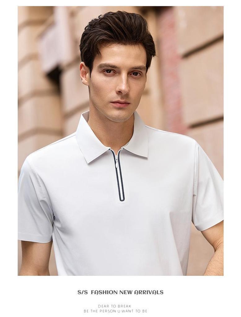 Durable Breathable Seamless POLO Logo Business Workwear Lapel T-shirt for Summer