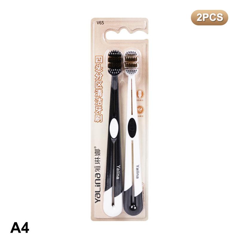 

2Pcs Three Head Breathing Wide Toothbrush Mouth Clean Whitening Toothbrush Ultra-Fine Soft Hard Bristle Deep Cleaning For Adults A4