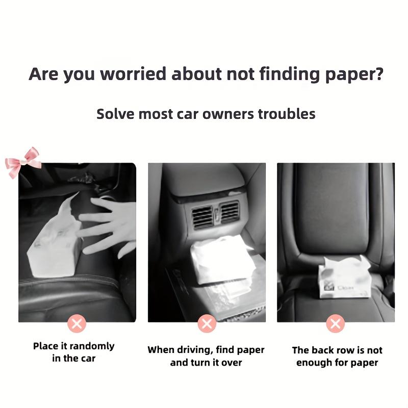 1 Pieza Caja de Pañuelos para Coche Estilo Xiaoxiangfeng Caja de Papel para Colgar en el Respaldo del Asiento del Coche Toalla de Papel Multifuncional para Coche Decoración del Coche