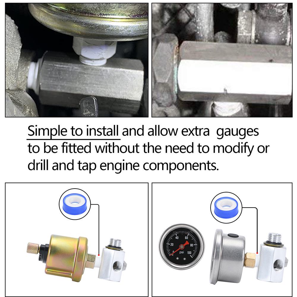 Aluminum Alloy Quick Hydraulic Oil Pressure Gauge Connector for BMW 3 Series E30 E36