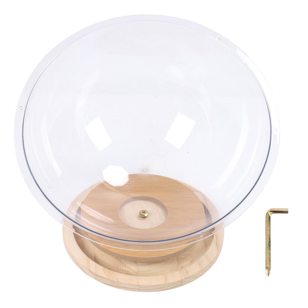 Space Capsule Cat Bed Clear Acrylic with Wood Turntable Catnip Ball Track Toy Elevated Cat Bed for Cats Sleeping Playing