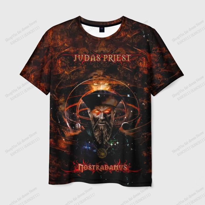 Retro Judas Priest Band 3d Print T-shirt Men Women Fashion Harajuku Large size Out Short Sleeve Rock Tops Tees Men Clothing Kids