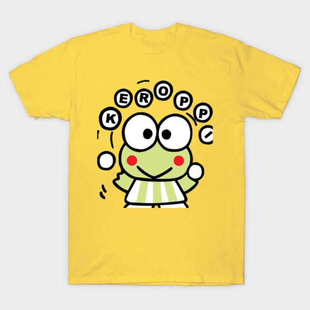 Women's Fashion Round Neck Short-sleeved Cut Of Keroppi Print T-shirt Summer Casual Slim T-shirt