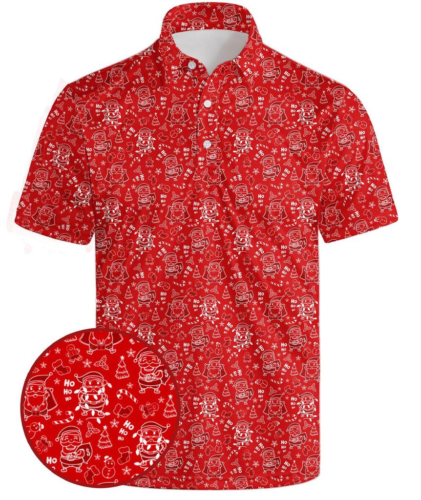 Geometric pattern short-sleeve polo, trendy casual top for everyday use.