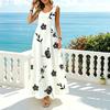 Women's A-Line Maxi Dress Simple Black White Sleeveless Lightweight Elegant Comfort for Summer Picnic Beach Daily Wear