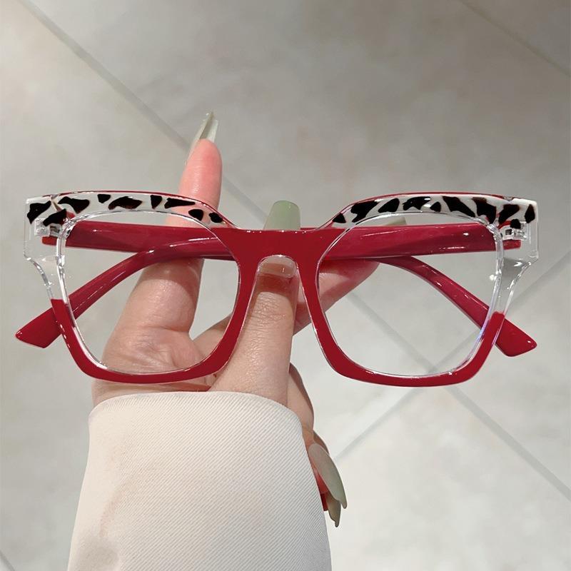 Fashion Cat Eye Glasses Women Patchwork Rim Optical Frames 2026 New Trendy Brand Design Blue Light Blocking Eyeglasses красный