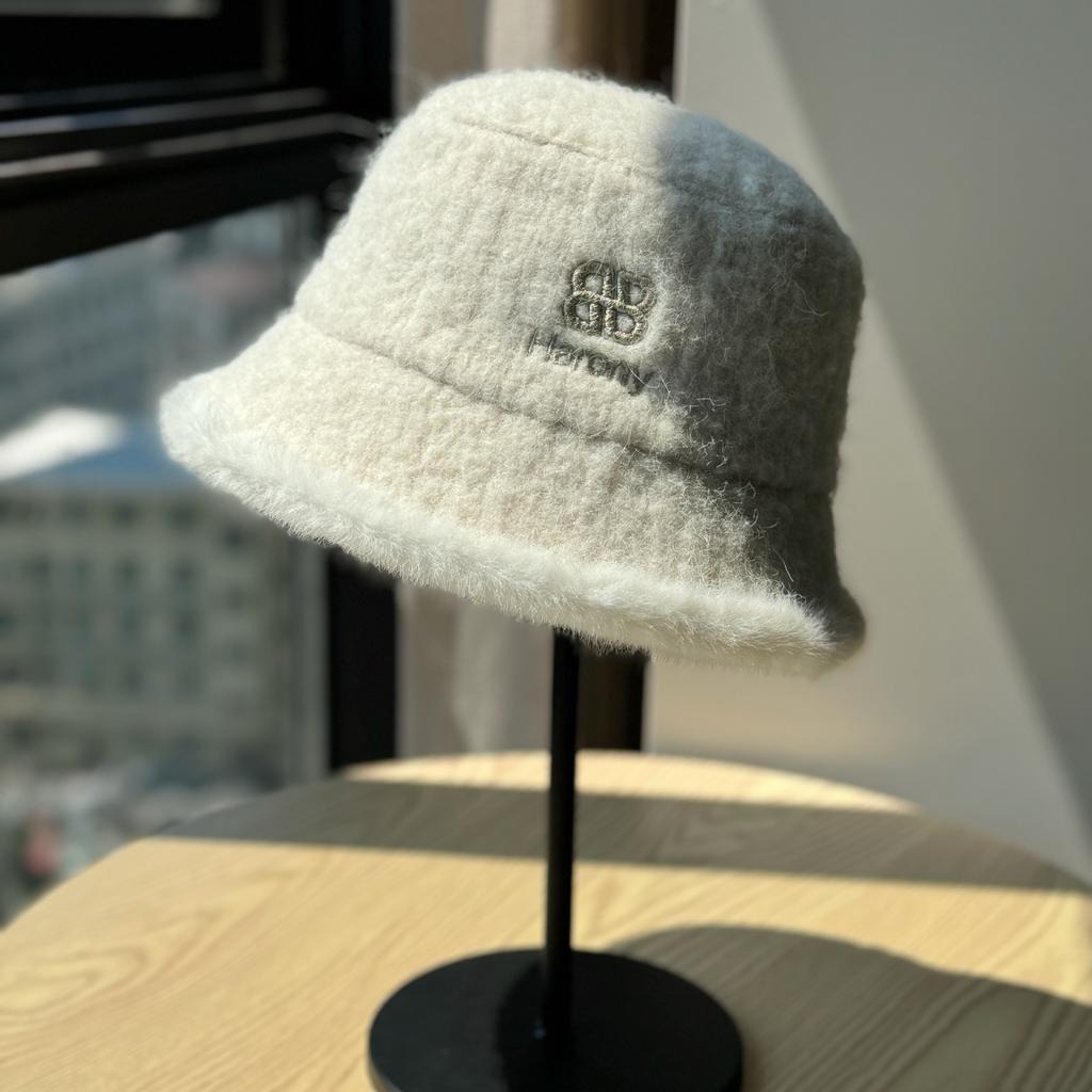 New Plush Fisherman Hat Women's Autumn and Winter New Thick Warm Basin Hat Korean Style Atmosphere Big Head Bucket