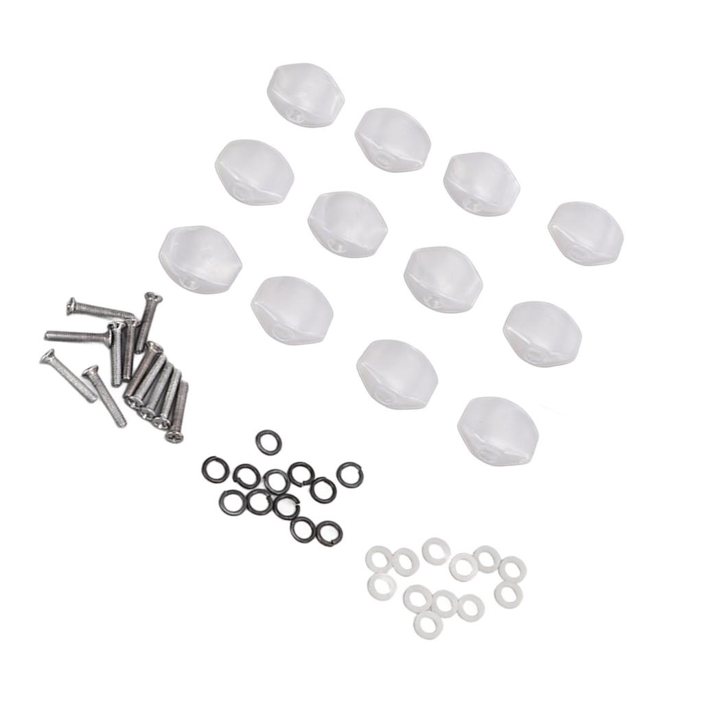 12Pcs Guitar Tuning Pegs Buttons Plastic Machine Head Tuner Knobs for Folk Classical GuitarsSmall Squares